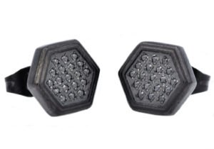 Black Plated Stainless Steel Earrings With Black Cubic Zirconia