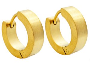 14mm Gold Stainless Steel Hoop Earrings