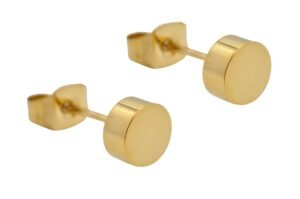 6mm Gold Stainless Steel Stud Earrings