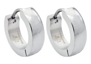 Polished Stainless Steel 14mm Hoop Earrings