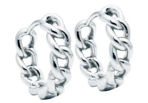 14mm Stainless Steel Curb Hoop Earrings
