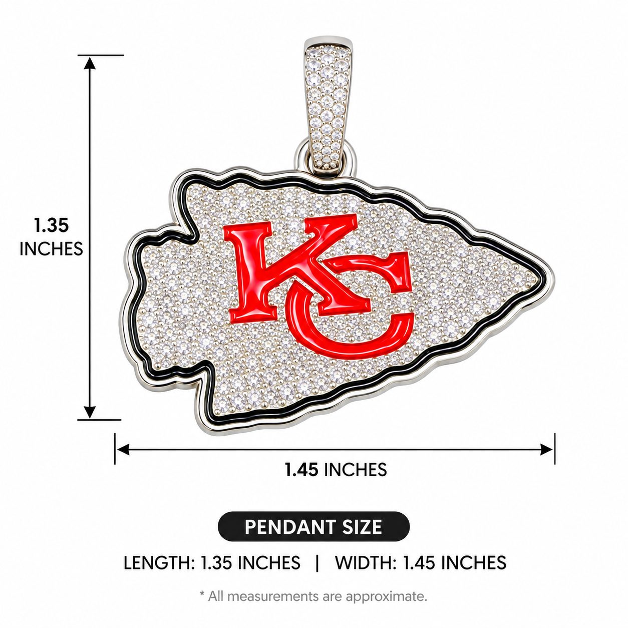 Silver moissanite chiefs iced out pendent - Image 3