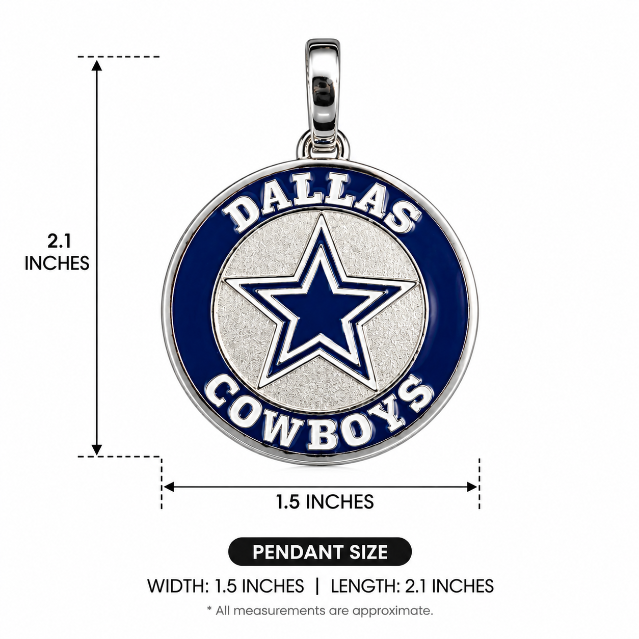 Dallas Cowboys Star Round Enamel Pendant - Image 3