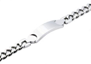 Mens Stainless Steel ID-Engraveable Bracelet
