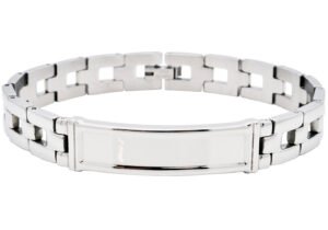 Mens Stainless Steel ID-Engraveable Bracelet