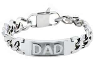 Mens Stainless Steel Fathers Day Dad Bracelet