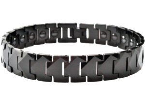 Mens Black Puzzle Link Tungsten Bracelet