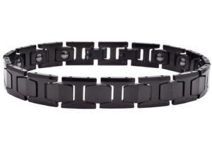 Mens Black Plated Tungsten Link Bracelet