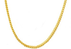 Mens 4mm Gold Stainless Steel Franco Link Chain Necklace