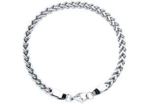 Mens 5mm Stainless Steel Rounded Franco Link Chain Bracelet