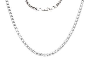 Mens 5mm Stainless Steel Rounded Franco Link Chain Necklace