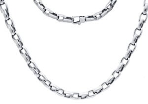 Mens 6mm Stainless Steel Link Chain Necklace