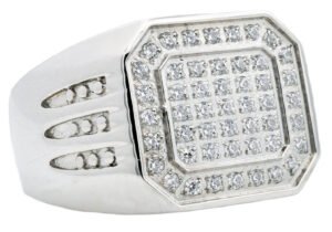 Mens Stainless Steel Ring With Cubic Zirconia