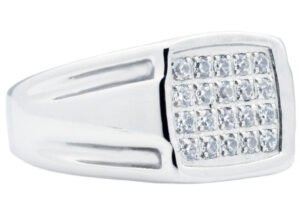 Mens Stainless Steel Ring With Cubic Zirconia