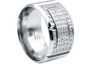 Mens Stainless Steel Ring With Cubic Zirconia