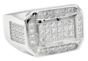 Mens Stainless Steel Ring With Cubic Zirconia